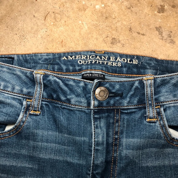 American Eagle Outfitters Women's Dark Blue Skinny Jeans Size 12 - Picture 3 of 5